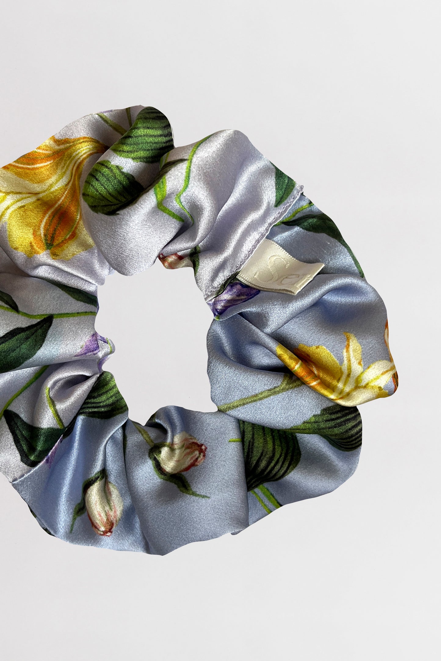 Tropical Flower: Silk Scrunchie